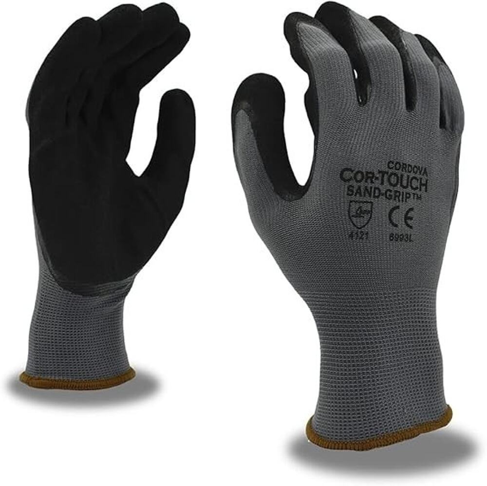 Cordova Cor-Touch Sand Grip Industrial Work Gloves Size Small Pack of 12